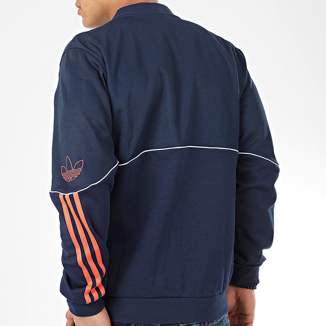 Adidas originals outline central logo sweatshirt hotsell in navy