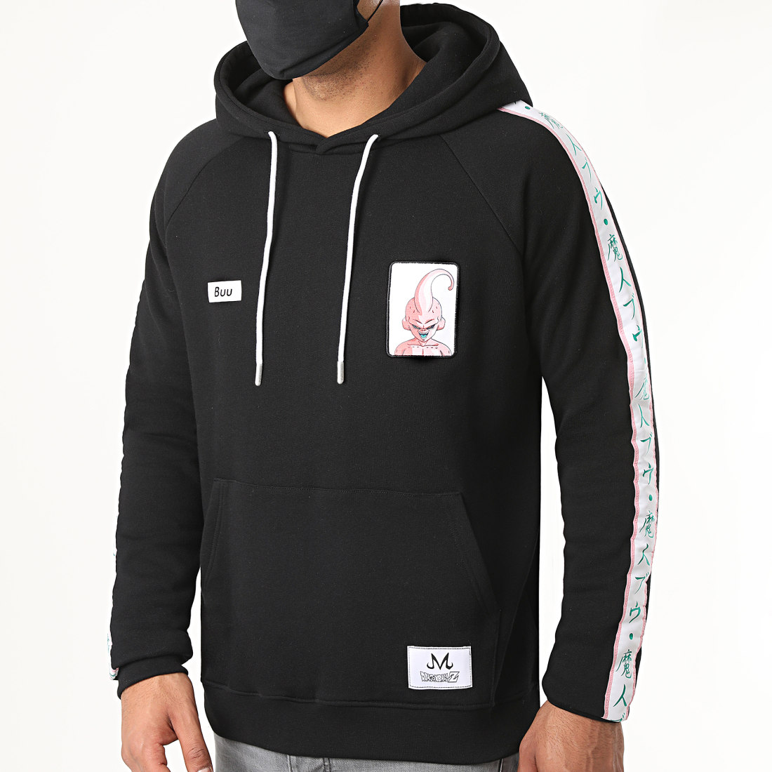 Dragon Ball Z - Sweat Capuche A Bandes Buu Noir - LaBoutiqueOfficielle.com