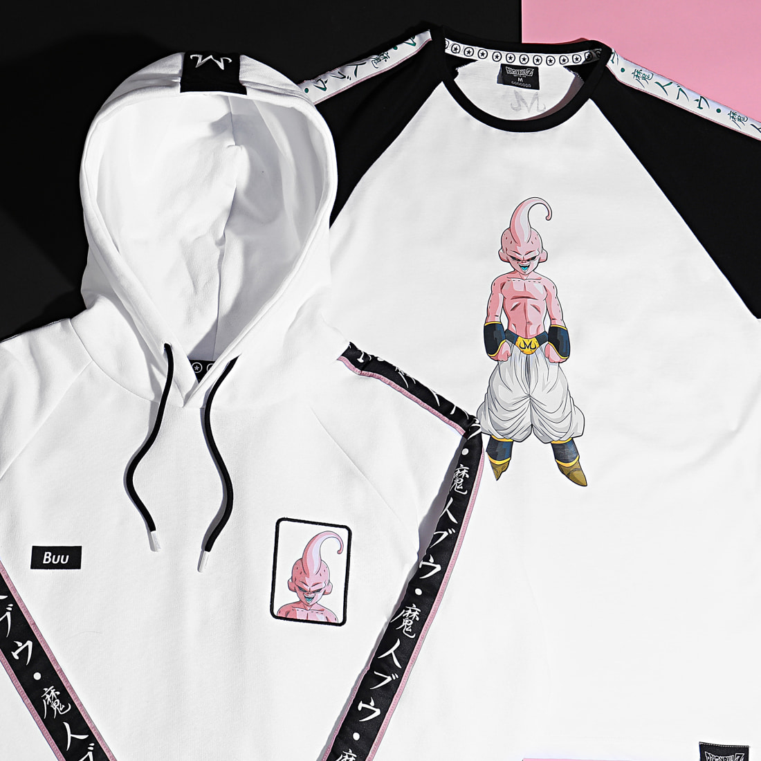Dragon Ball Z - Sweat Capuche A Bandes Buu Blanc - LaBoutiqueOfficielle.com