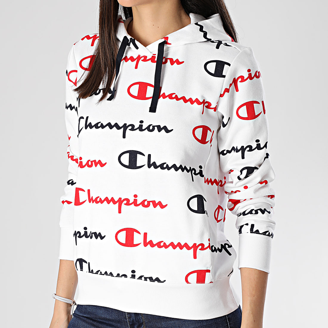 Champion - Sweat Capuche Femme 112617 Blanc ...
