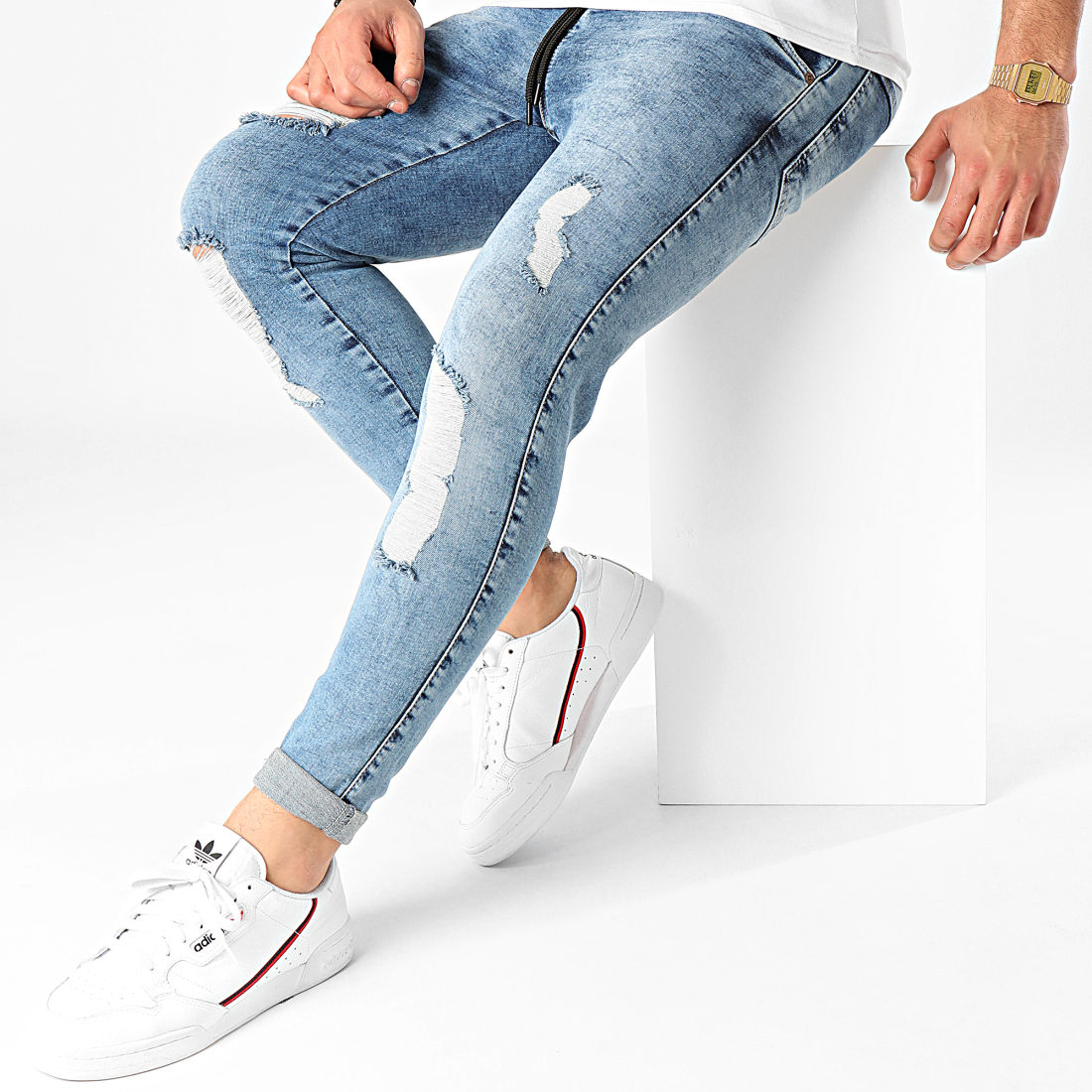 SikSilk Jean Skinny Elasticated Waist 15905 Bleu Denim