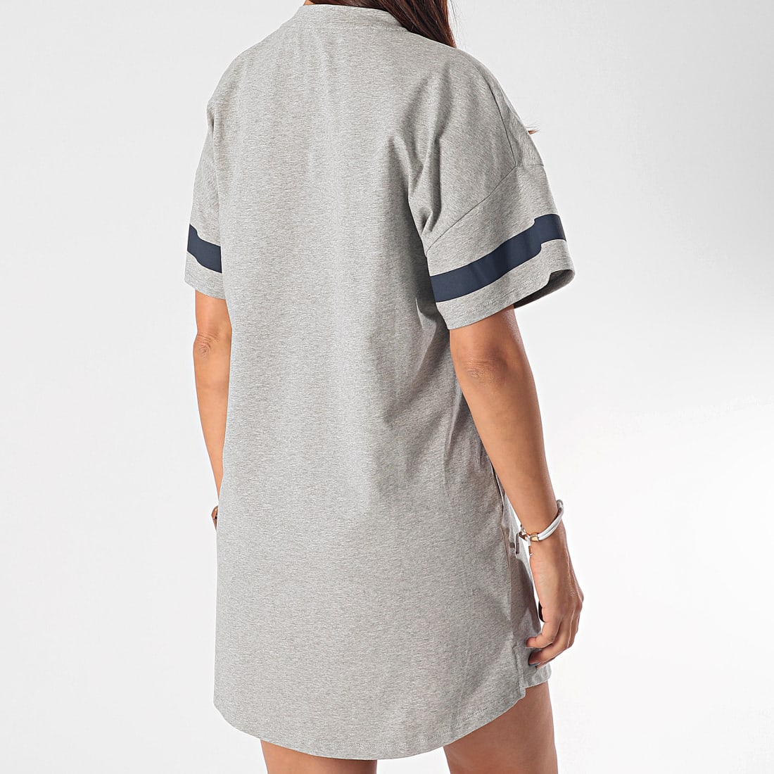 Tommy Hilfiger Robe Tee Shirt Col V Femme 1942 Gris Chiné