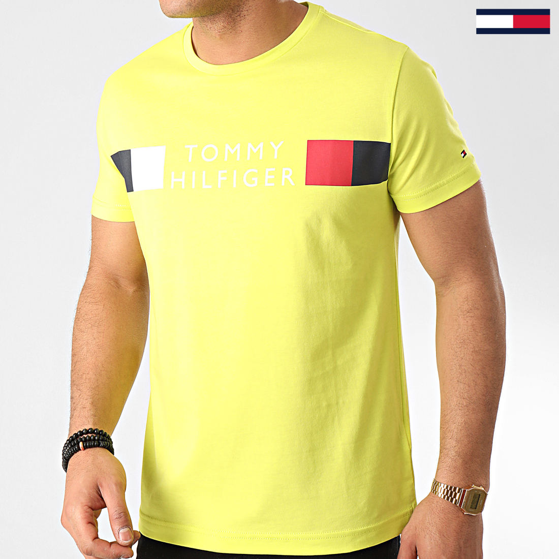 T shirt tommy hilfiger jaune fluo deals
