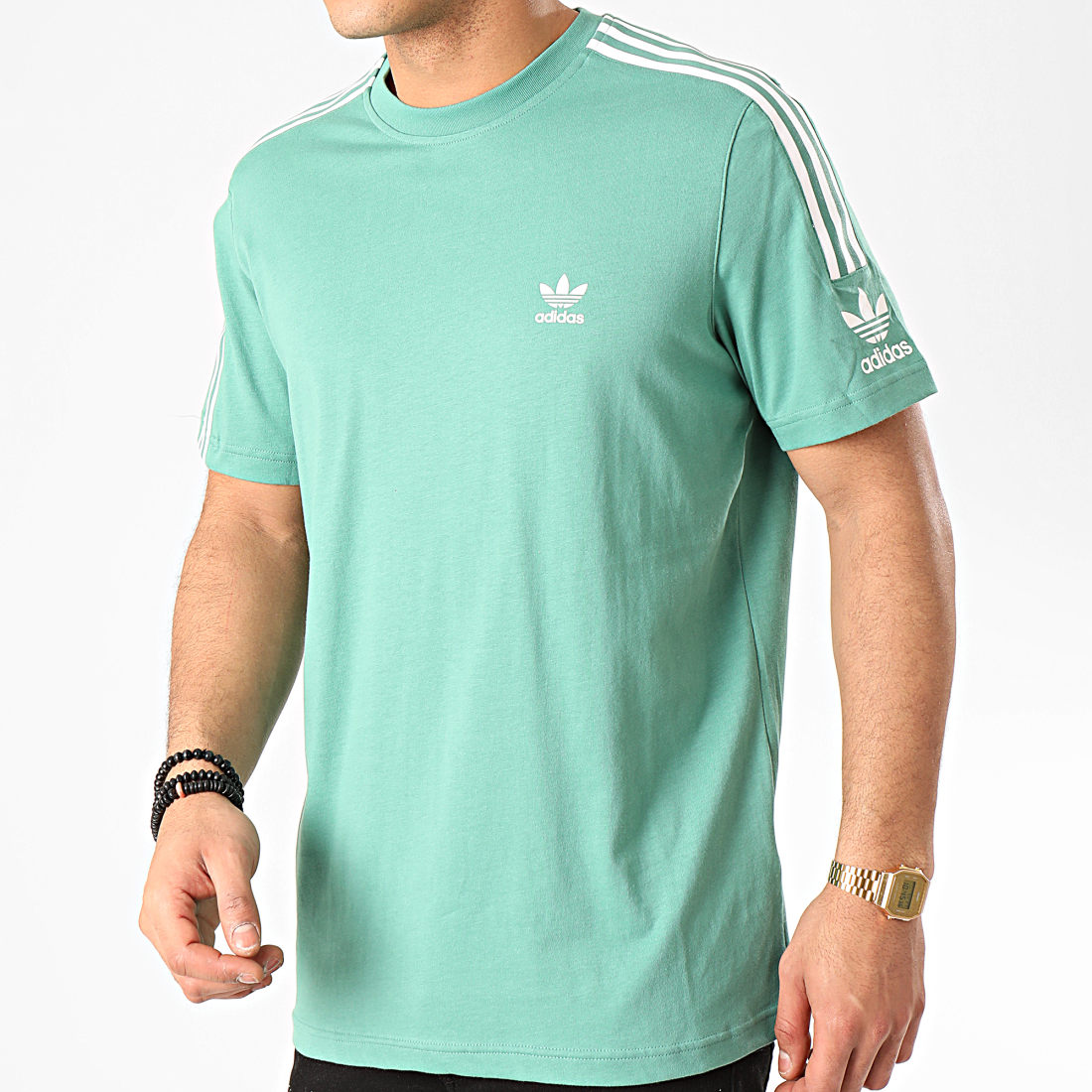 Adidas Originals Tee Shirt A Bandes Tech FM3799 Vert