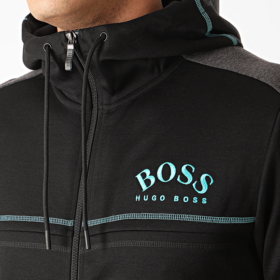 Hugo Boss Sweat Zippé Capuche 50421591 Noir