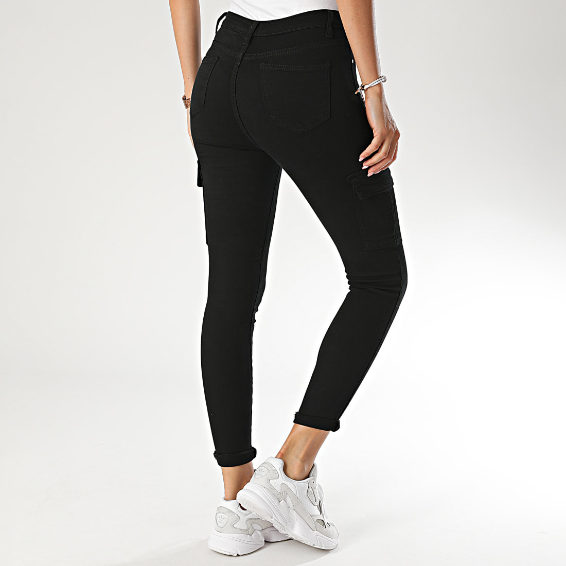 Girls Only - Pantalon Cargo Slim Femme DZ387 Noir ...