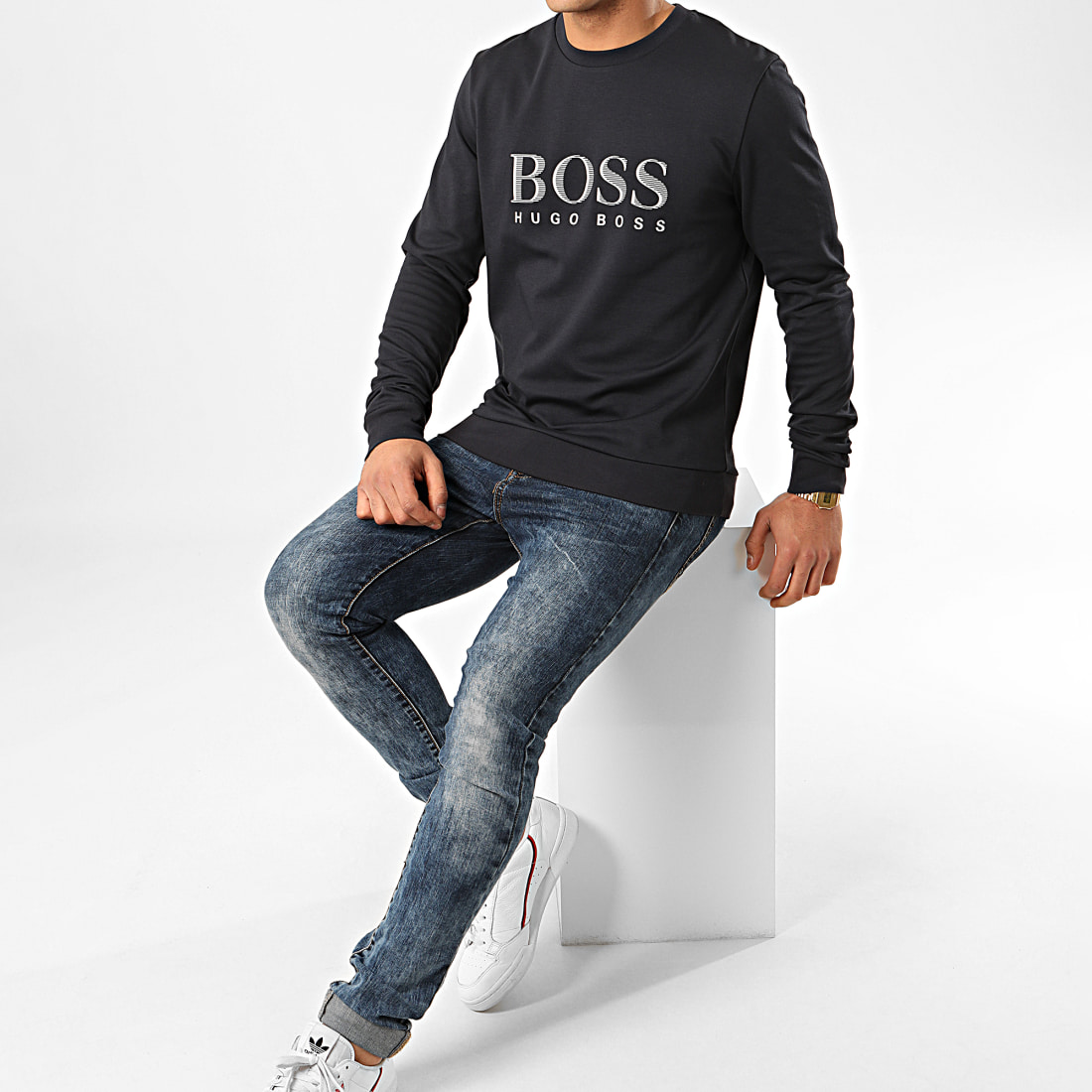 Hugo Boss Sweat Crewneck 50424844 Bleu Marine