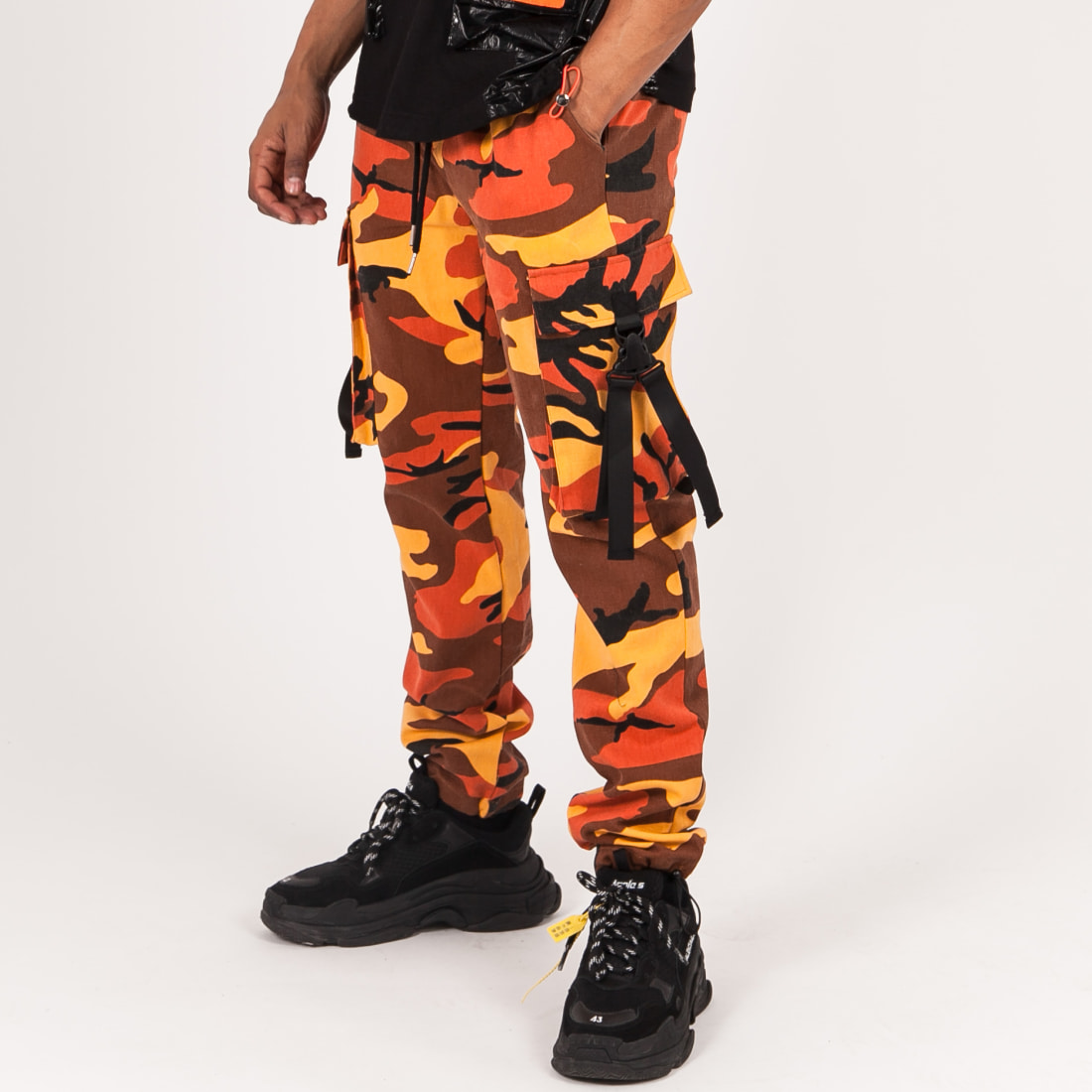 Sixth June - Pantalon Cargo M4129VPA Camouflage Orange ...