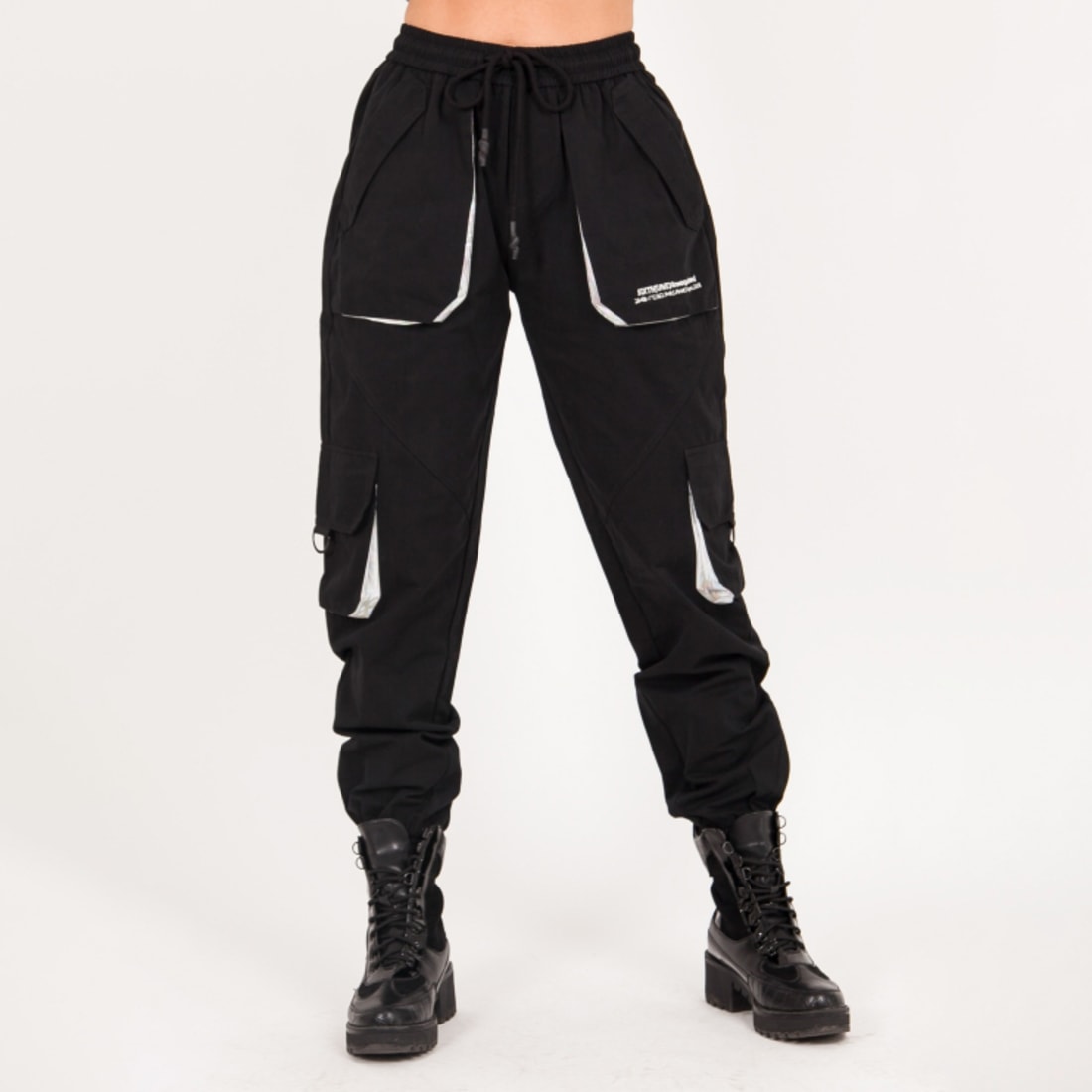 jean cargo femme noir