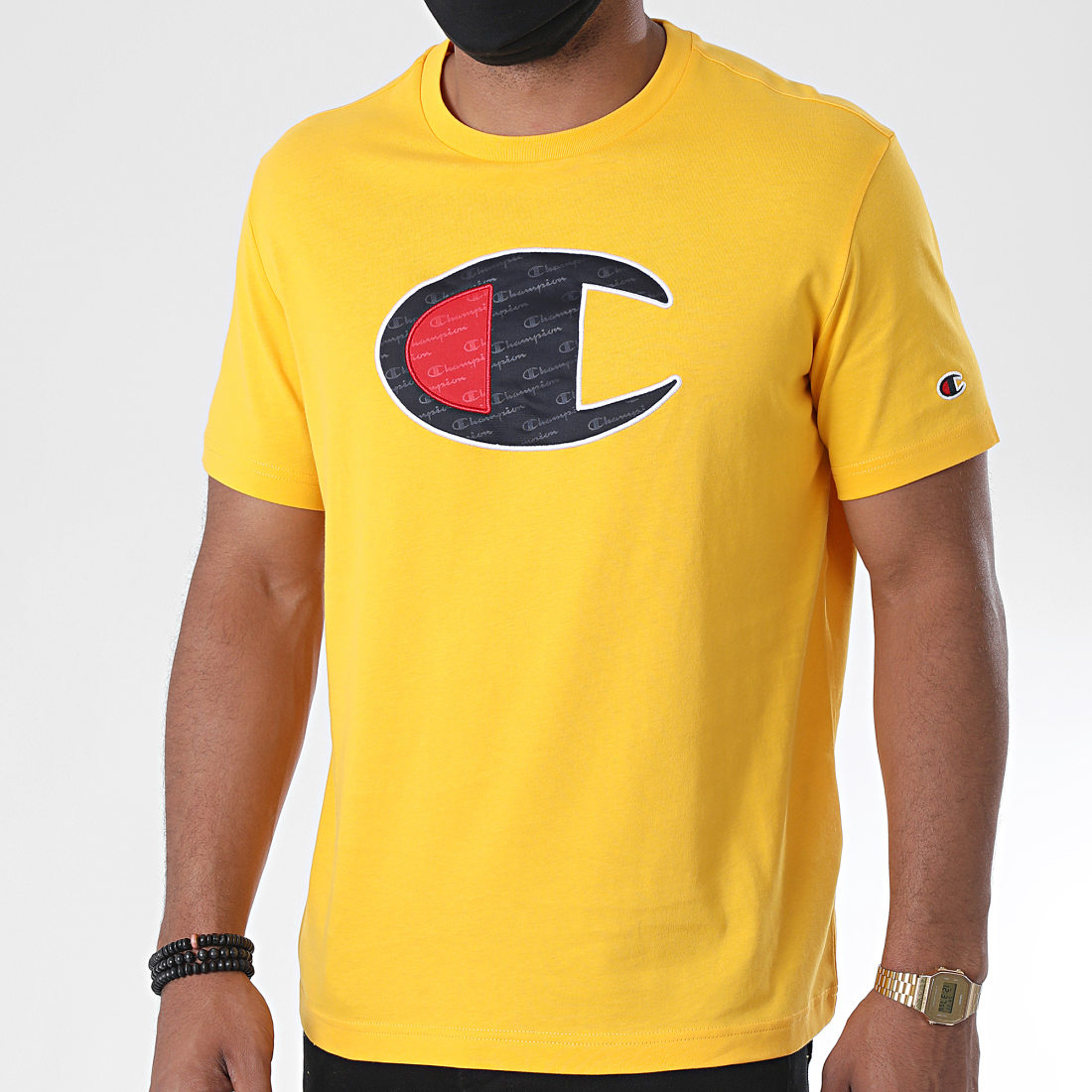 T shirt champion jaune on sale