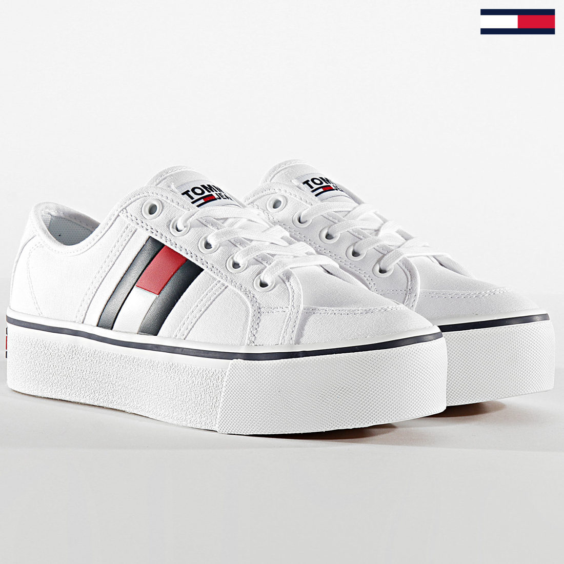 Tommy Jeans Baskets Femme Platform Flag 0944 White