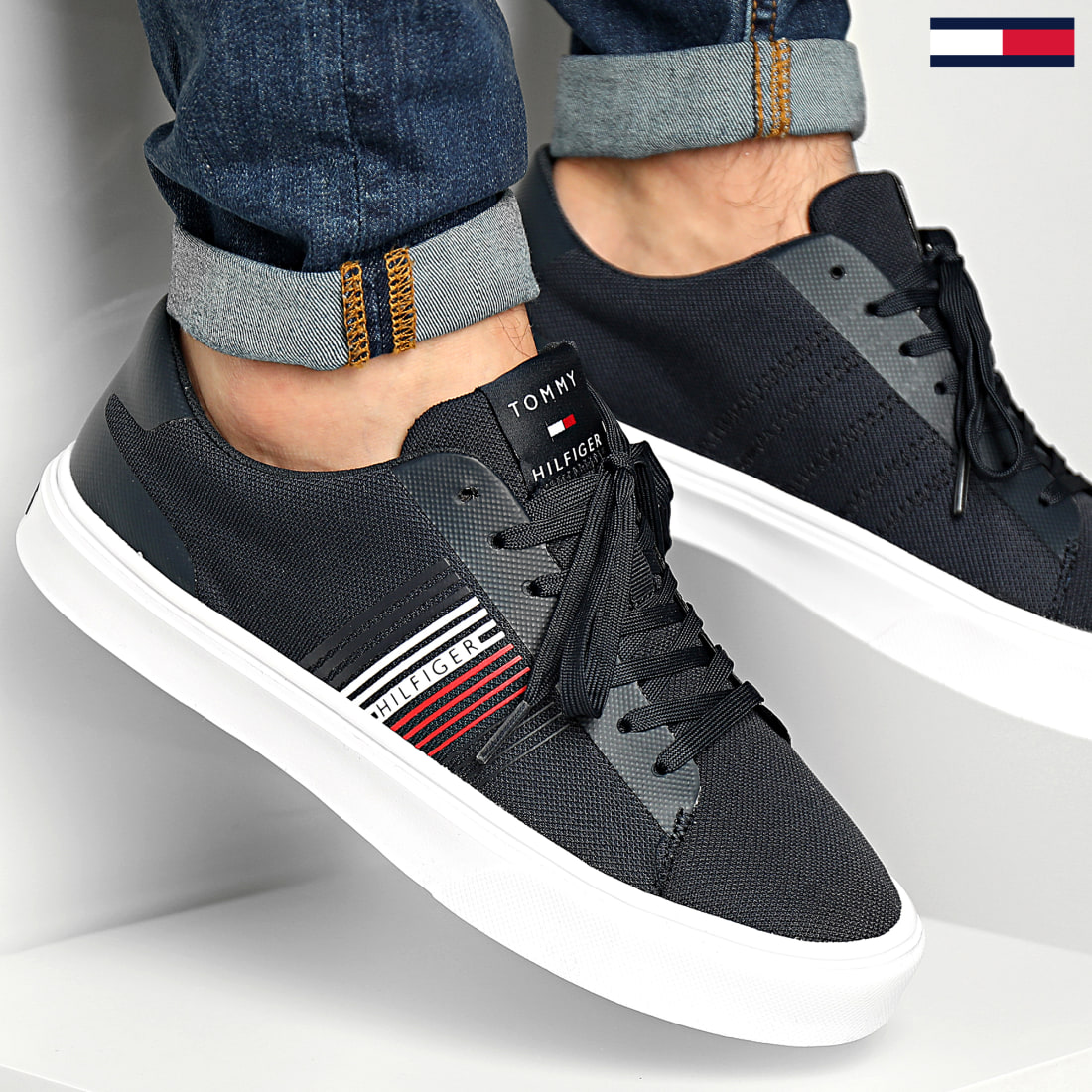 basket tommy hilfiger bleu marine