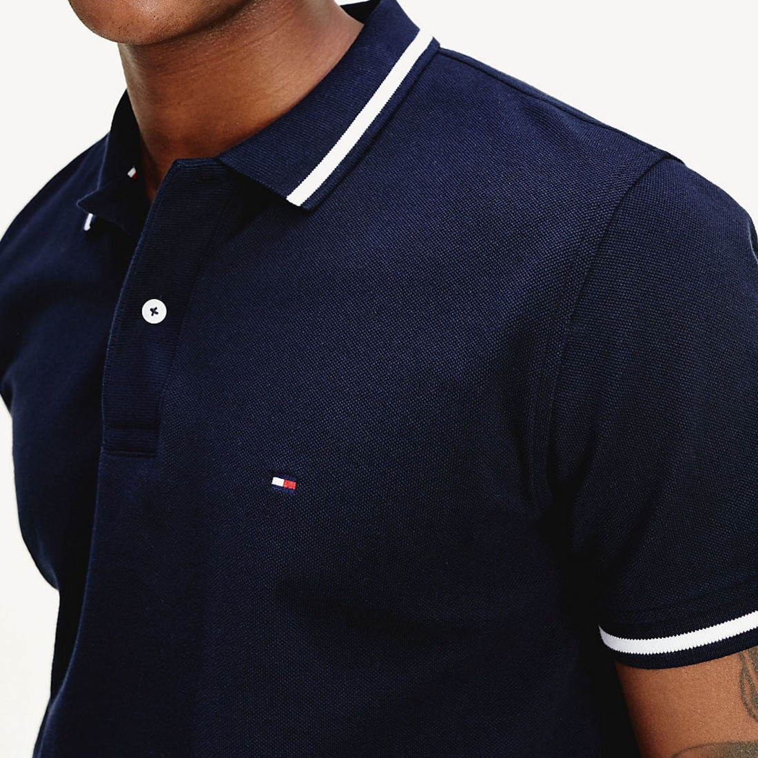 Tommy Hilfiger Polo Manches Courtes Basic Tipped 0768 Bleu