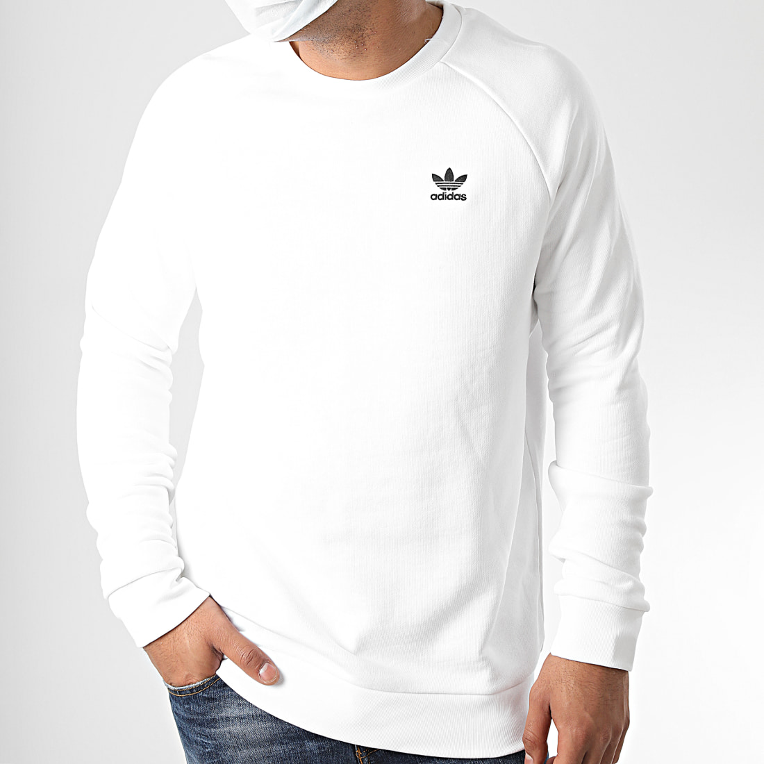adidas Adicolor Essentials Trefoil Crewneck Sweatshirt - White | adidas UK