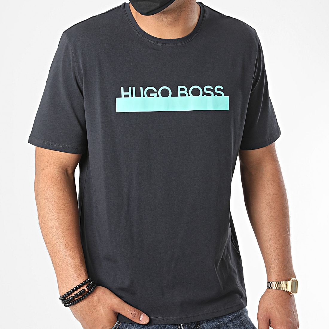 Boss Tee Shirt Identity 50430690 Bleu Marine 