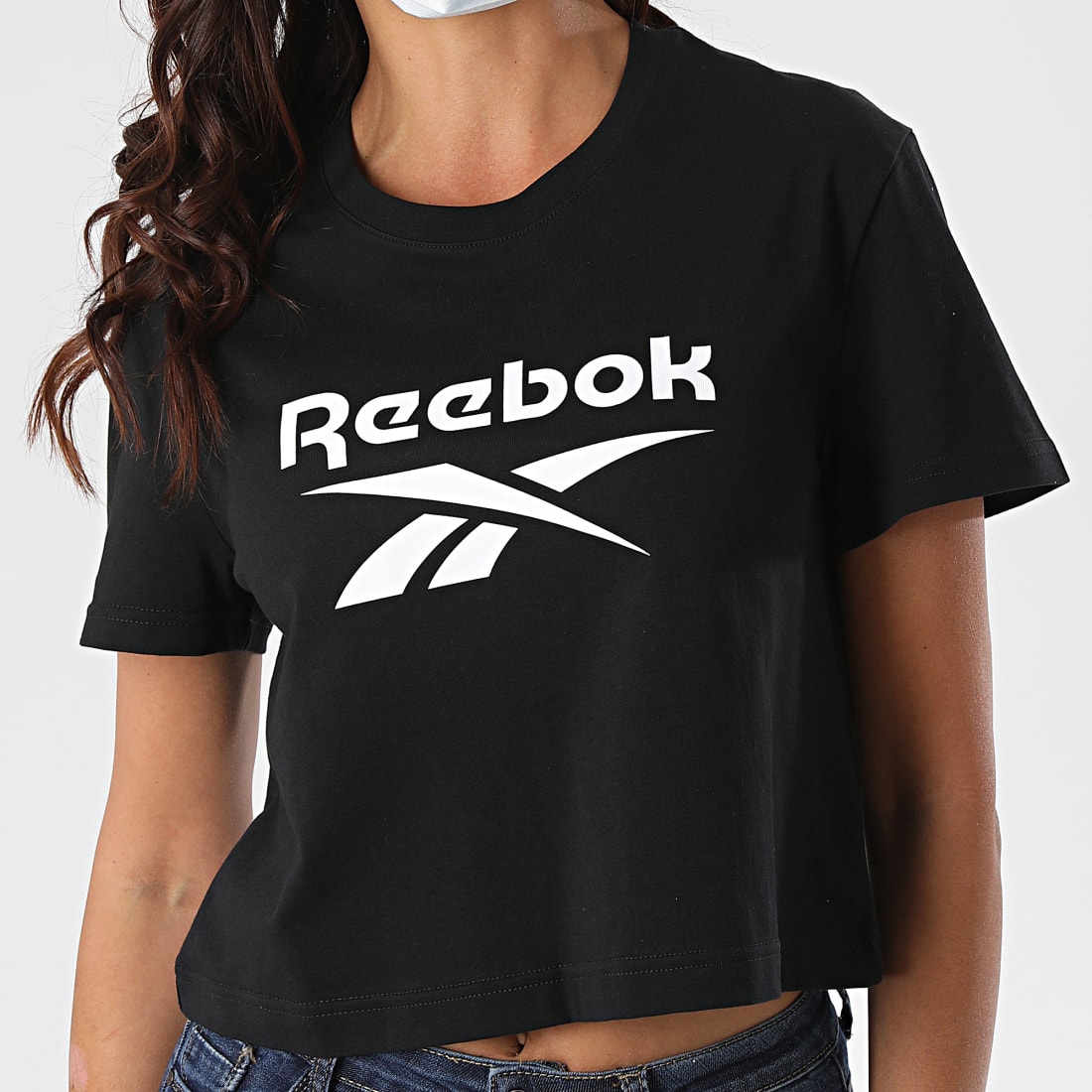 Reebok T Shirt Women's
 Reebok Tee Shirt Femme Big Logo FT8176 Noir LaBoutique ficielle