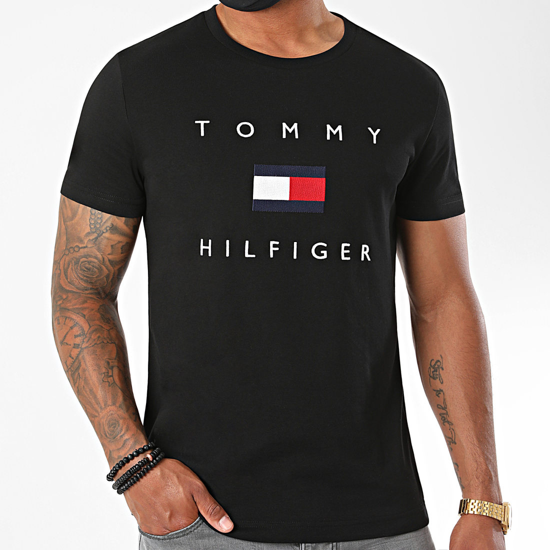 Tommy Hilfiger Tee Shirt Tommy Flag 4313 Noir