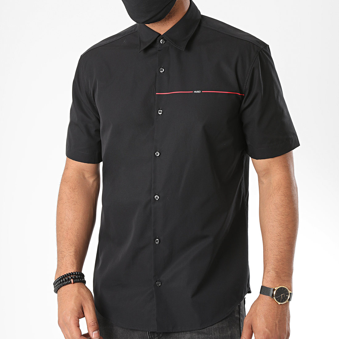 Chemise à manches courtes en soie imprimée Monogram - Prêt-à-porter de luxe, Homme 1AFATV