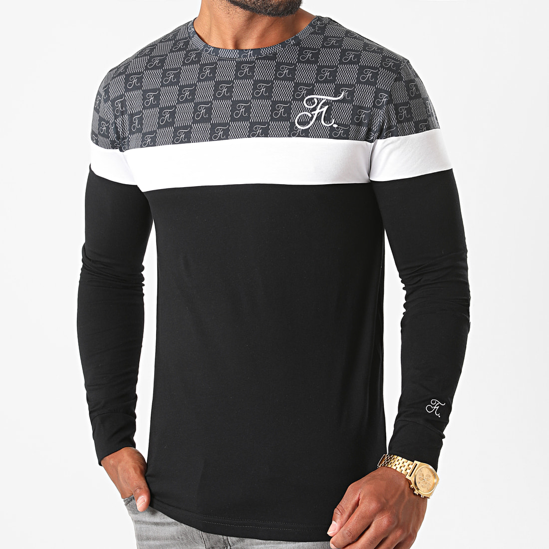 T shirt 2025 manche longue damier