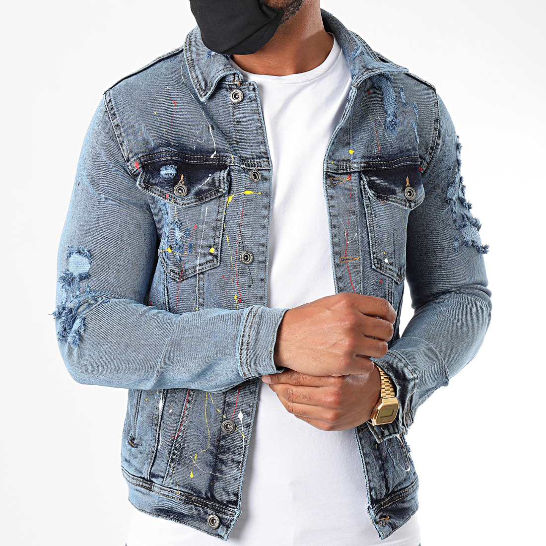 Mackten Veste Jean Destroy 726 Bleu Denim LaBoutiqueOfficielle