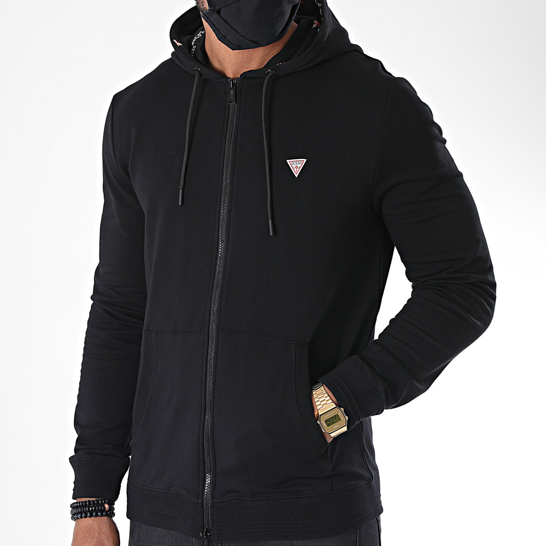 Guess Sweat Zippé Capuche M0YQ52K7ON0 Noir