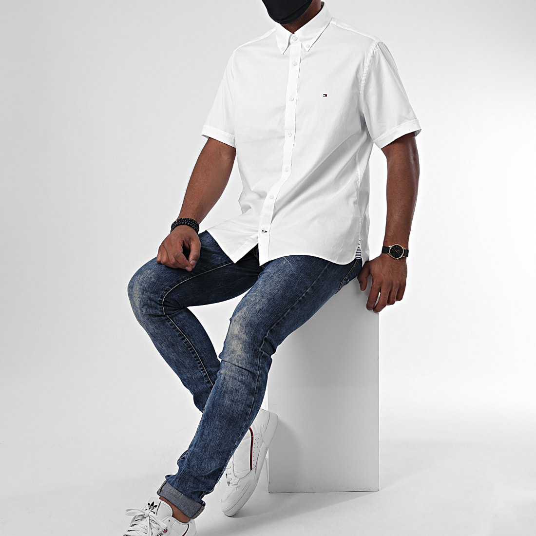 Tommy Hilfiger Chemise Manches Courtes Fine Twill 3921 Blanc