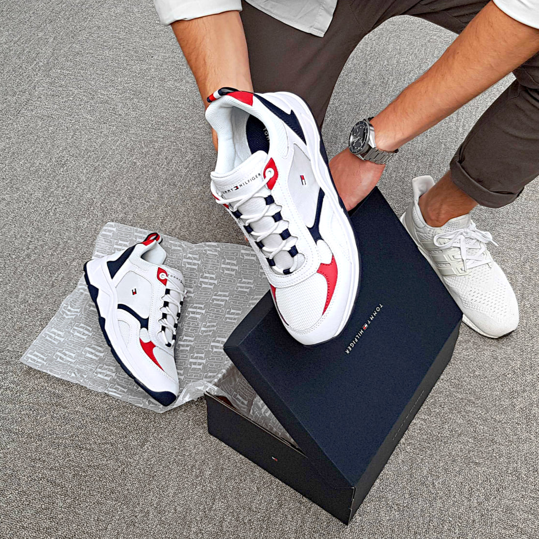 Tommy Hilfiger - Baskets Fashion Mix 2846 White - LaBoutiqueOfficielle.com