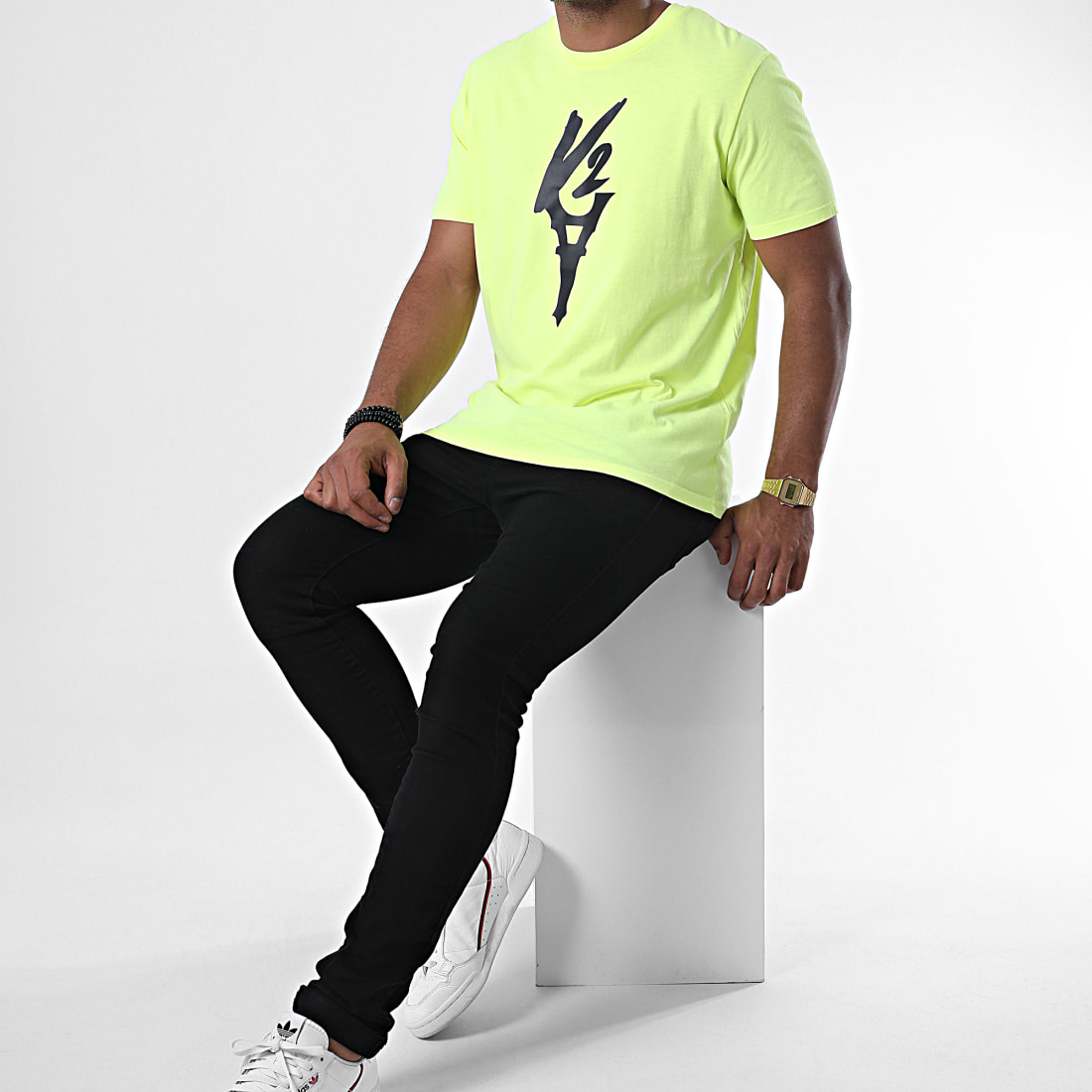 Da Uzi - Tee Shirt Logo Jaune Fluo Noir ...