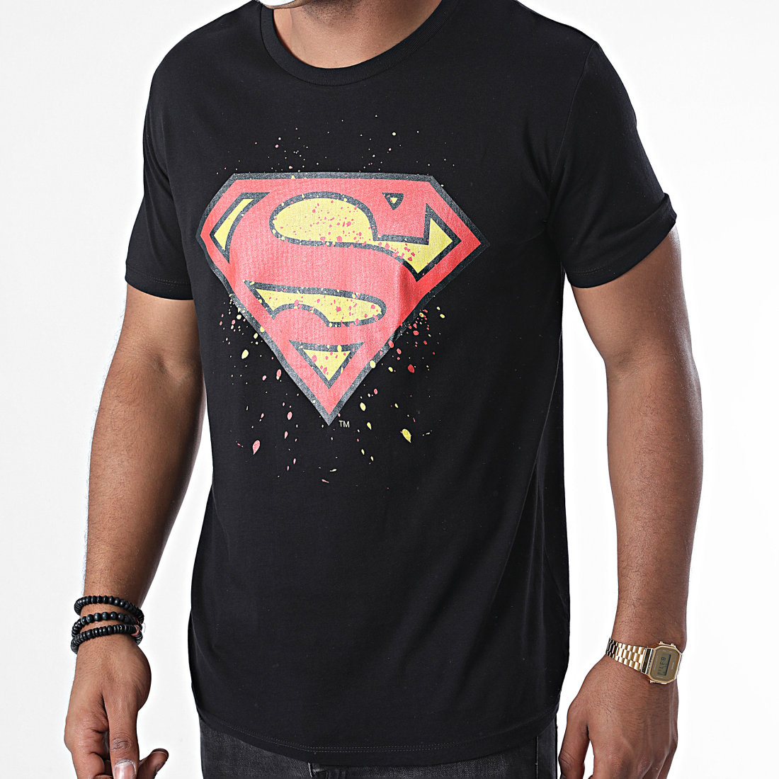 DC Comics Tee Shirt Superman Splatter Noir