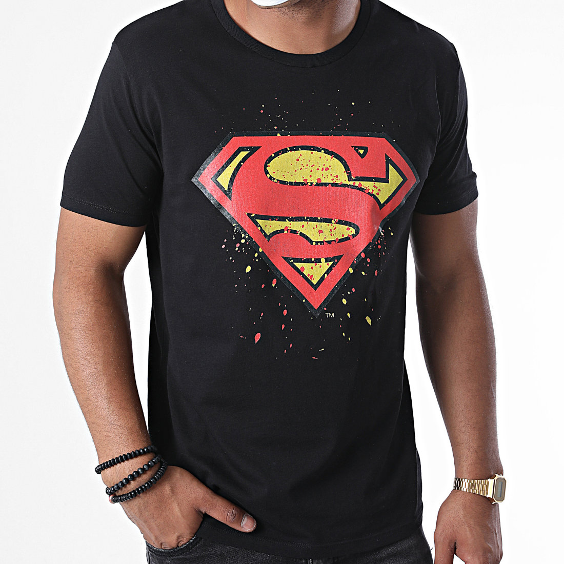 DC Comics Tee Shirt Superman Splatter Noir