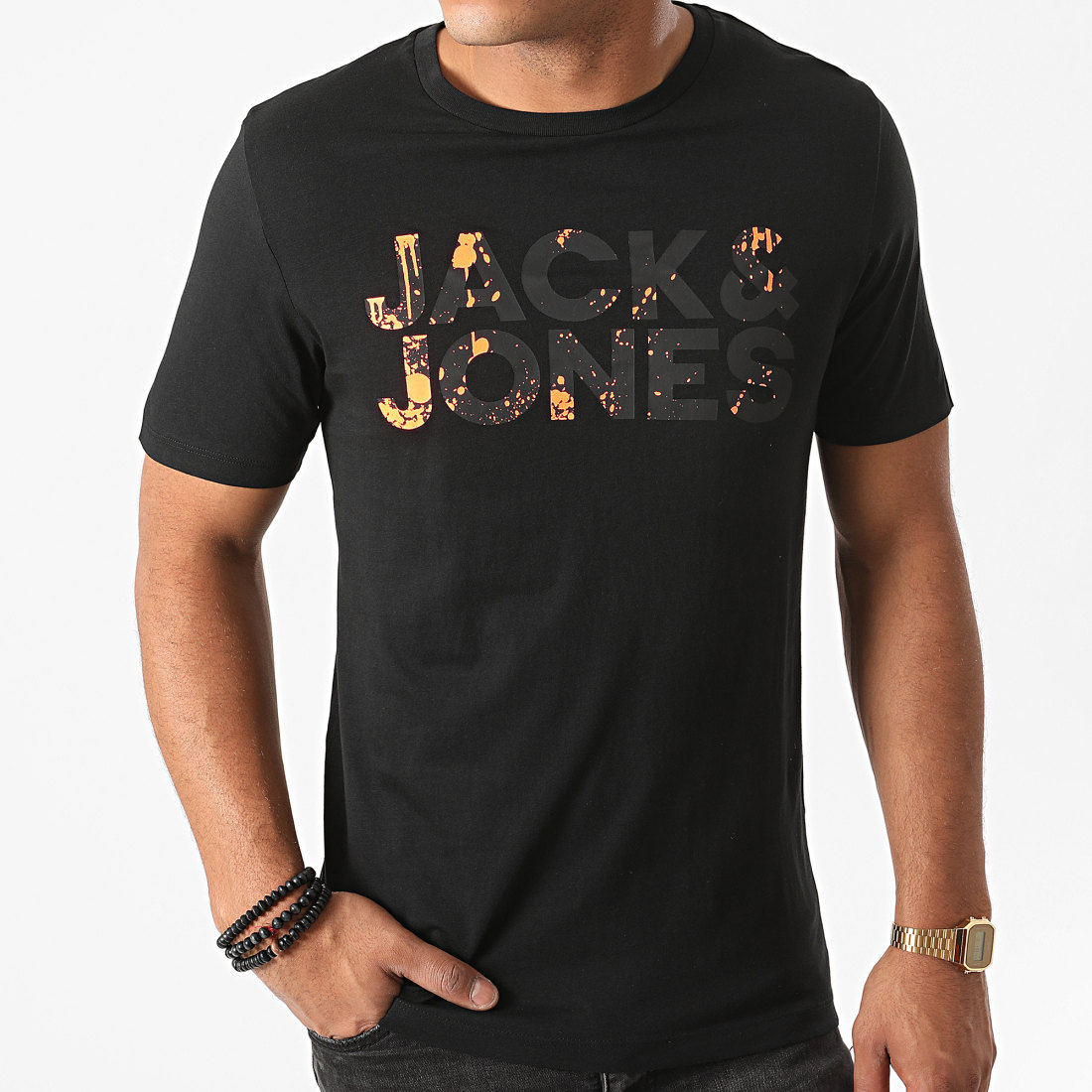 Jack And Jones Tee Shirt Splash Corp Logo Noir
