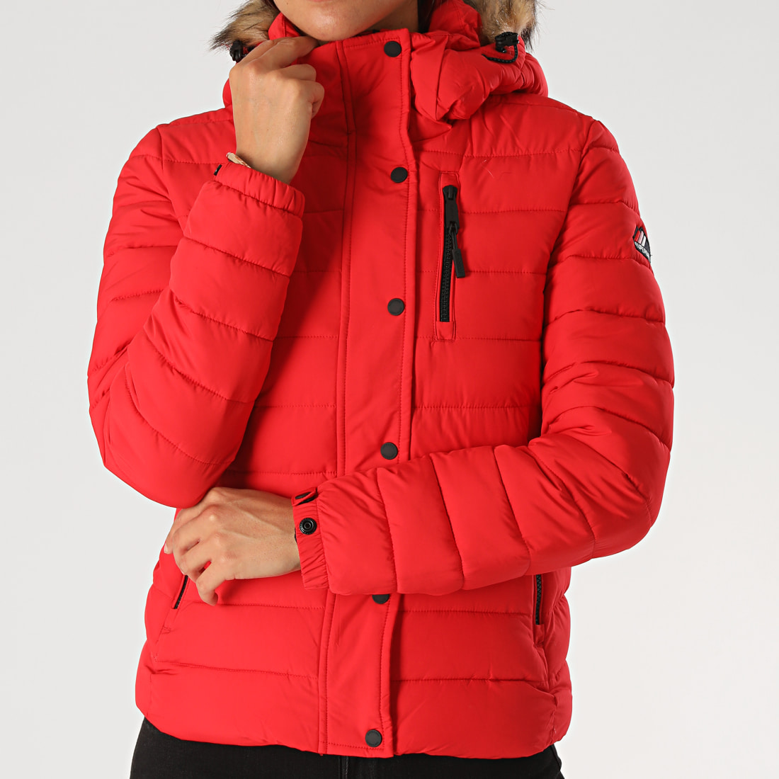 manteau superdry rouge femme