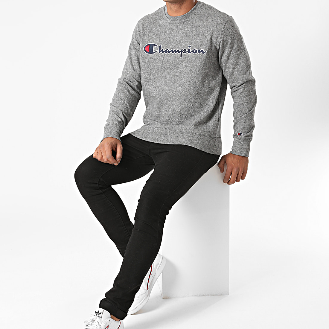 Champion Sweat Crewneck 214720 Gris Anthracite Chiné