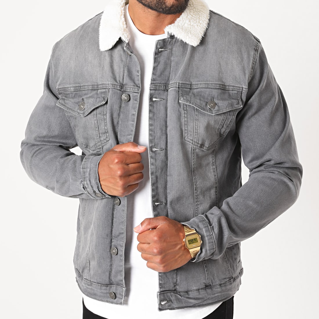 Classic Series - Veste Jean Fourrure 3322 Gris - LaBoutiqueOfficielle.com