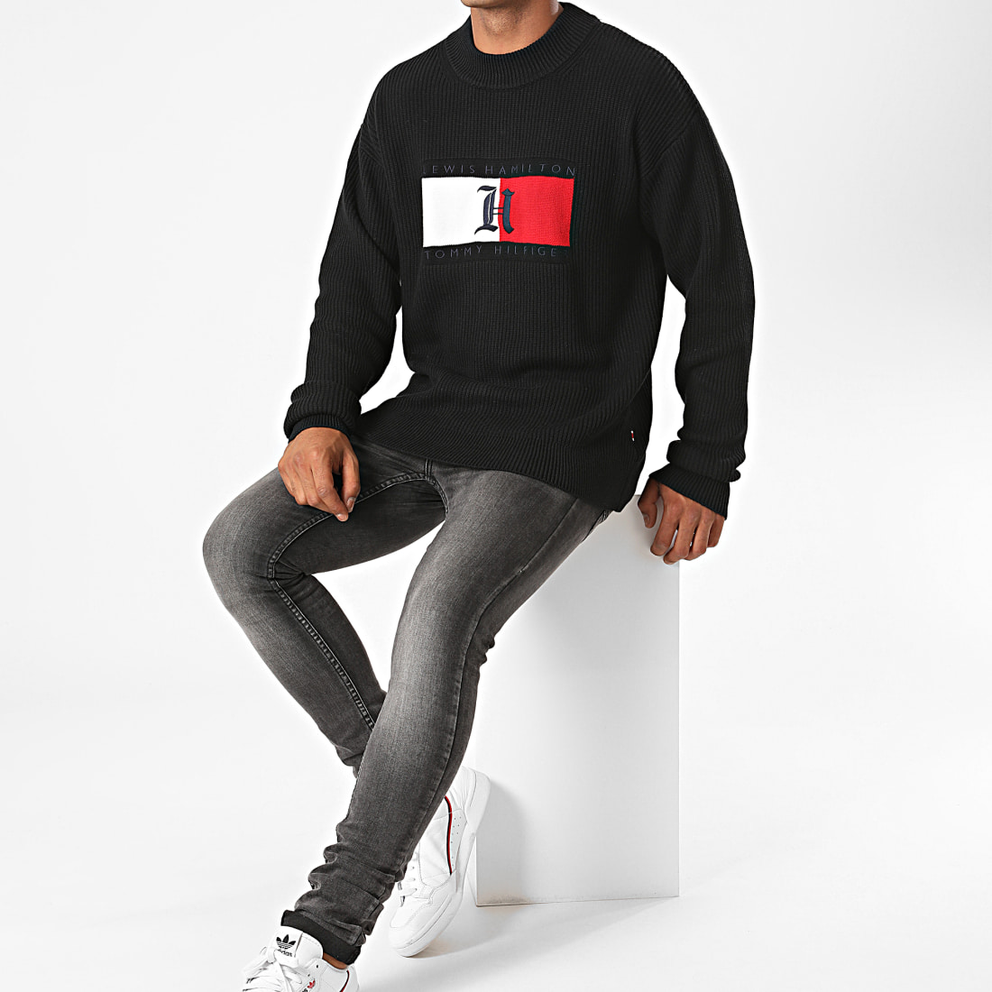 Tommy Hilfiger Pull Lewis Hamilton BOX AW RIBBED MOC5353 Noir