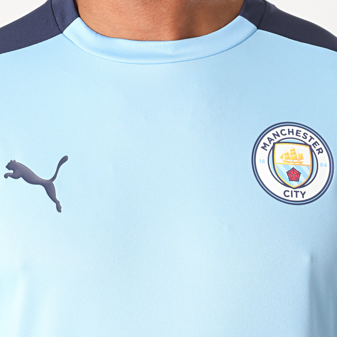 Puma Tee Shirt De Sport Manchester City 757878 Bleu Clair Bleu Marine