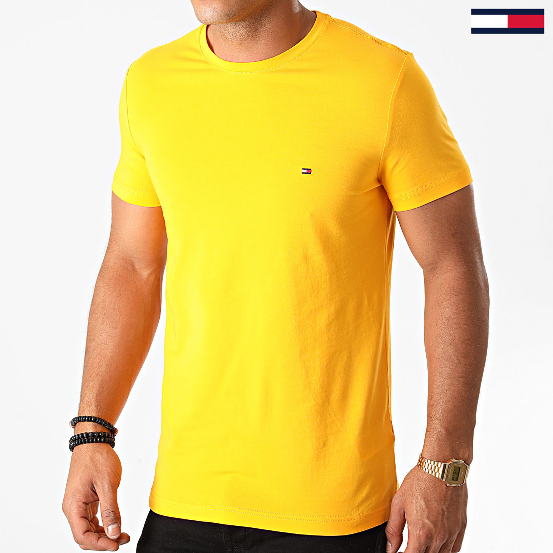 Tommy Hilfiger Tee Shirt Slim Stretch 0800 Jaune
