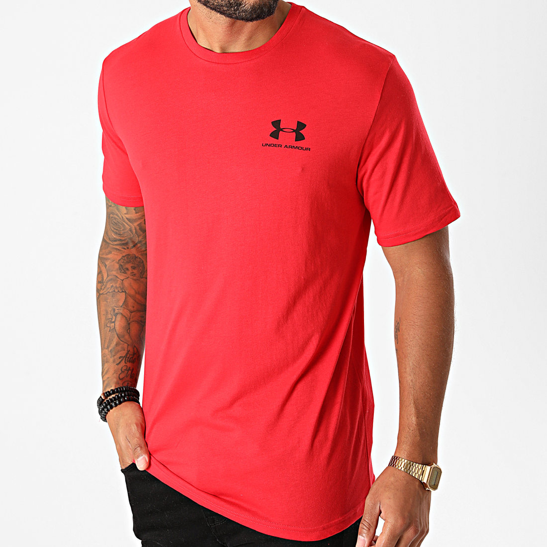 T shirt under armour rouge store