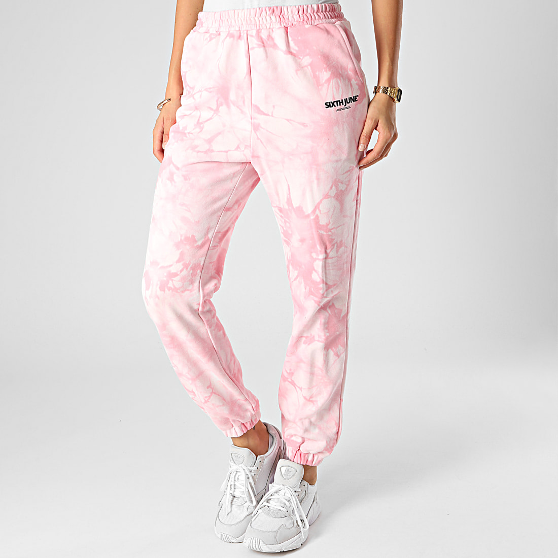 Pantalon jogging coton organique Colorful Standard rose vêtements femme, Galeries Lafayette