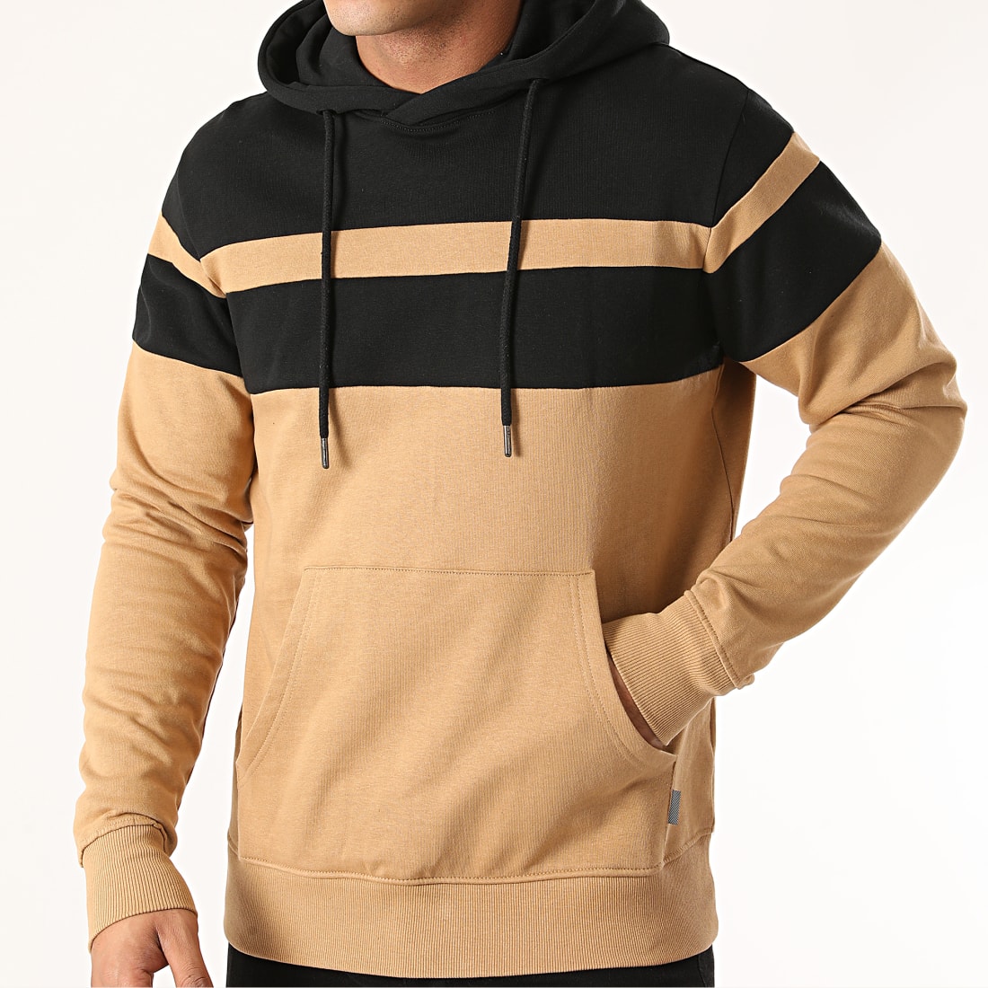 Solid - Sweat Capuche Maki 21104579 Noir Beige ...