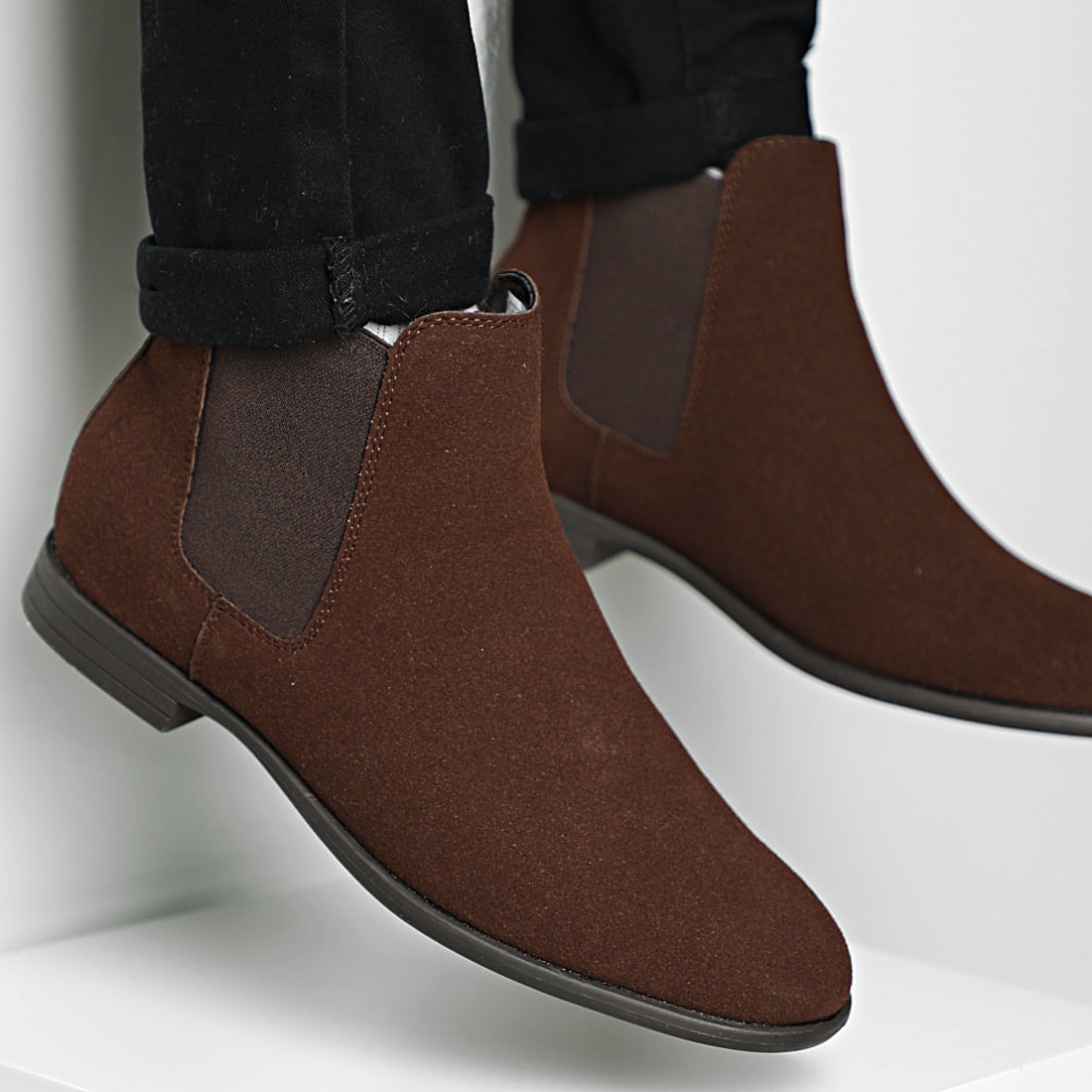 Jack And Jones Chelsea Boots Mitchell Synth Suede 12175939 Java