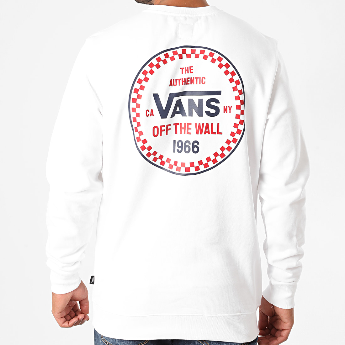 Vans Sweat Crewneck Checker 66 A4RQY Blanc