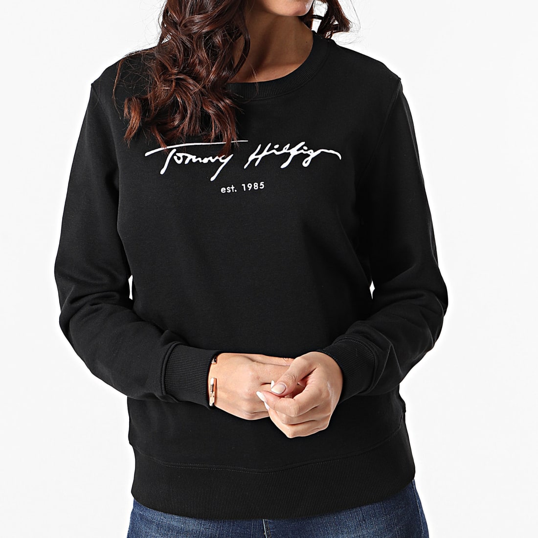 Tommy hilfiger script logo sweater Clearance