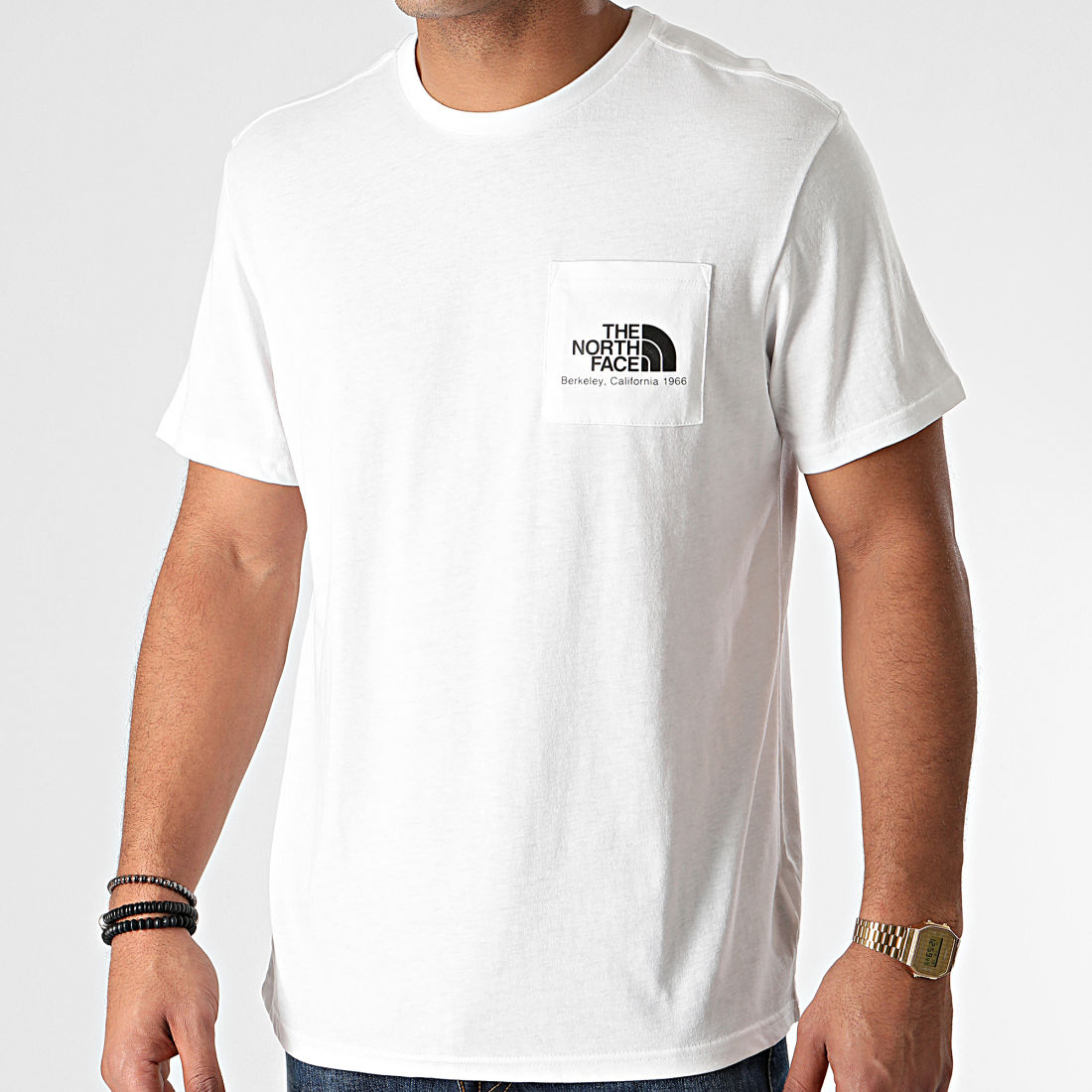 The North Face Tee Shirt Poche Berkeley California A4M92 Blanc
