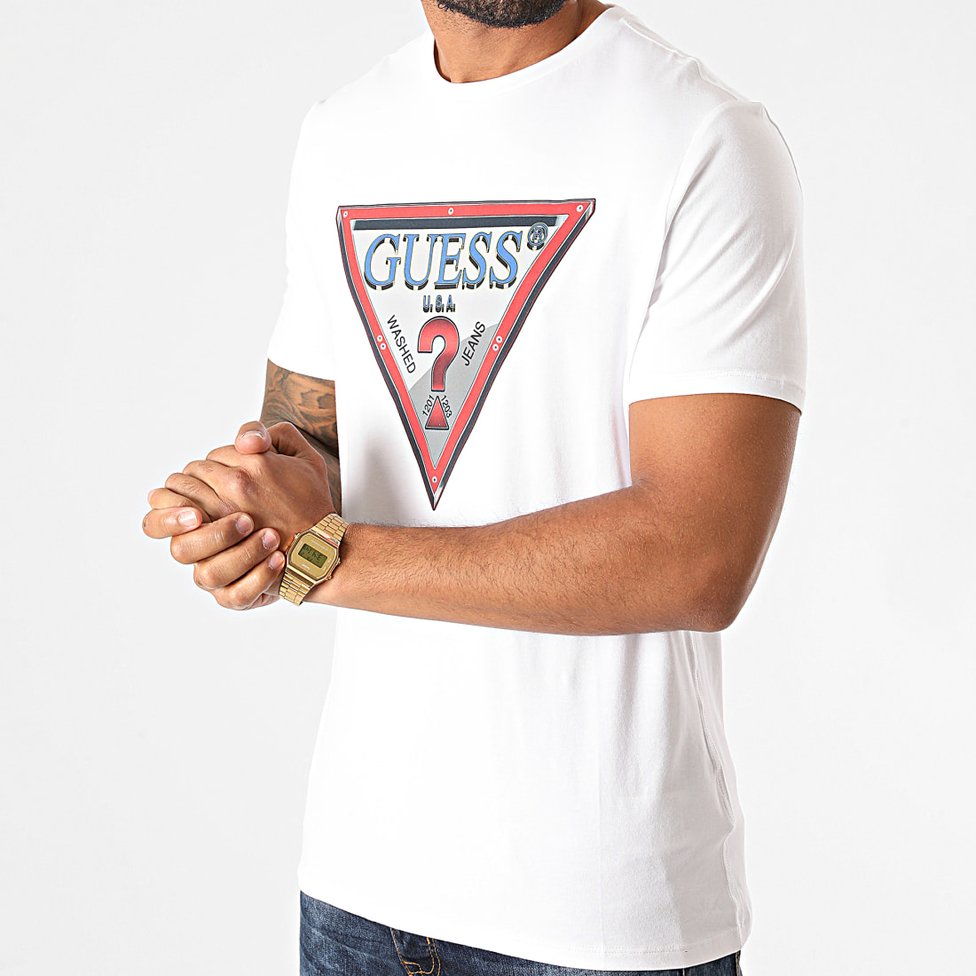 Guess - Tee Shirt M0BI58-J1300 Blanc - LaBoutiqueOfficielle.com