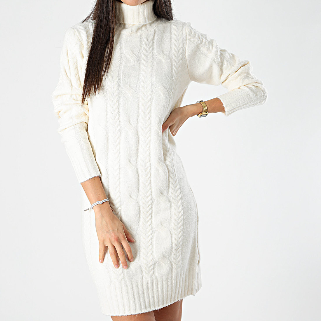 robe pull femme beige