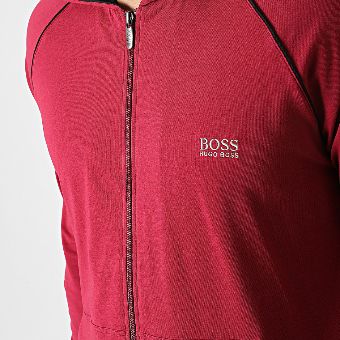 BOSS Sweat Zippé Capuche Mix And Match 50381879 Bordeaux Noir