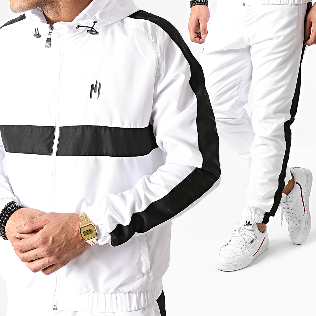 Ni By Ninho Ensemble De Survetement A Bandes Colt S027 Blanc Noir Laboutiqueofficielle Com Naps feat ninho 6 3 clip officiel. eur