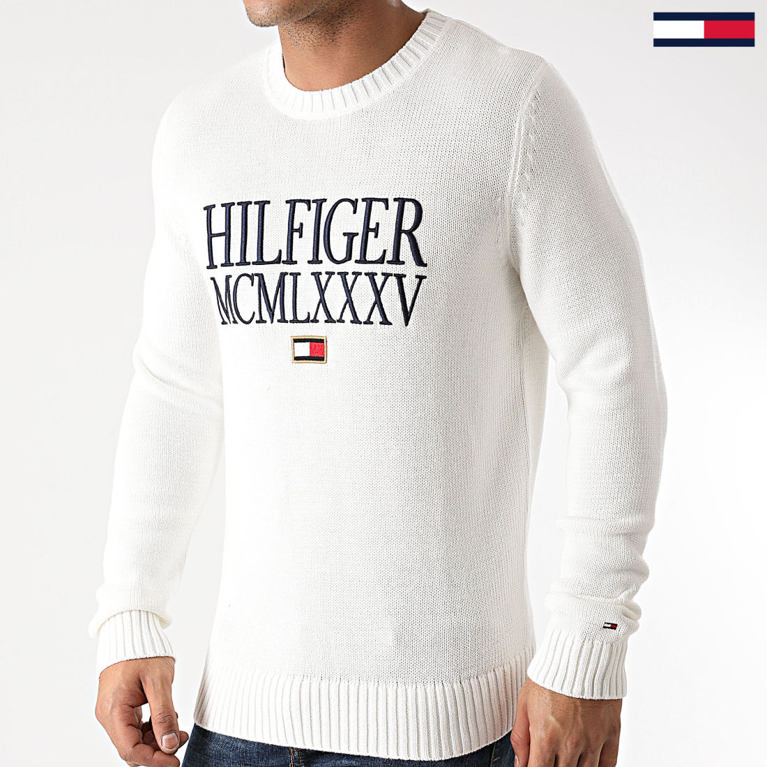 Pull-over Tommy Hilfiger Blanc taille M International en Coton - 40762145