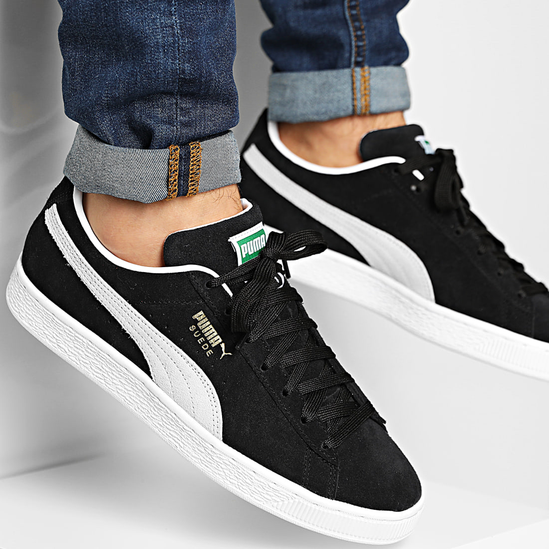 puma suede blanche et noir